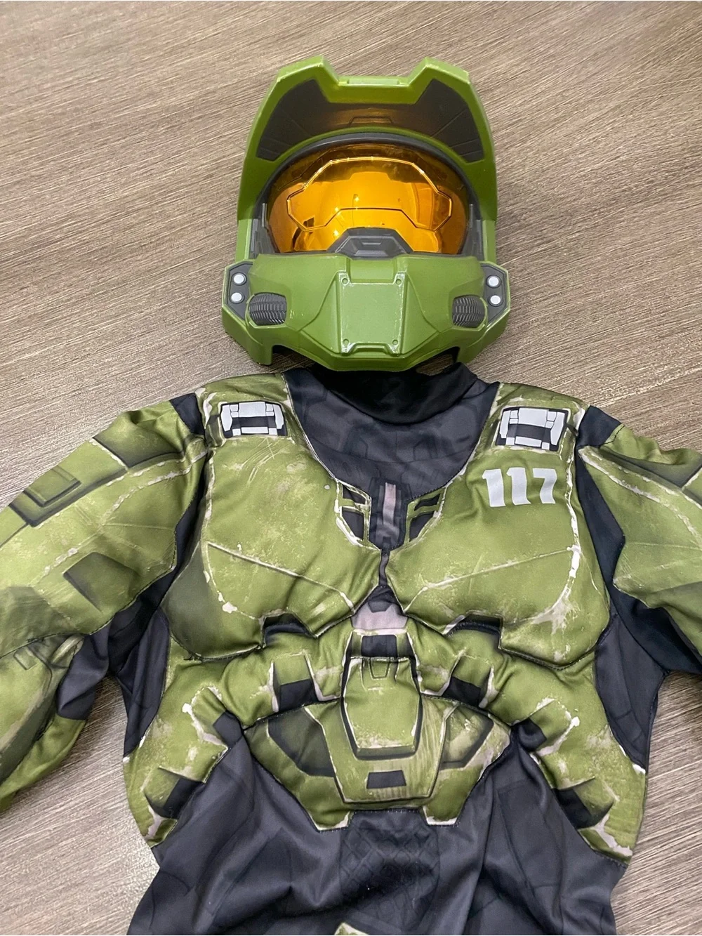 Disguise Halo Infinite Master Chief Kids Muscle Costume Set - Boys Medium 7-8